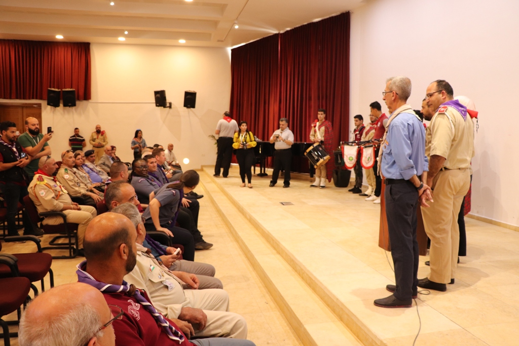 لقاء في مركز السلام/ بيت لحم على شرف وفد منظمة الكشافة العالمية الذي زار بيت لحم