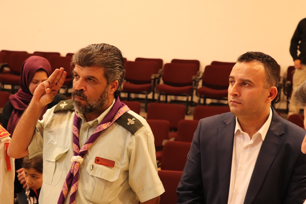 لقاء في مركز السلام/ بيت لحم على شرف وفد منظمة الكشافة العالمية الذي زار بيت لحم