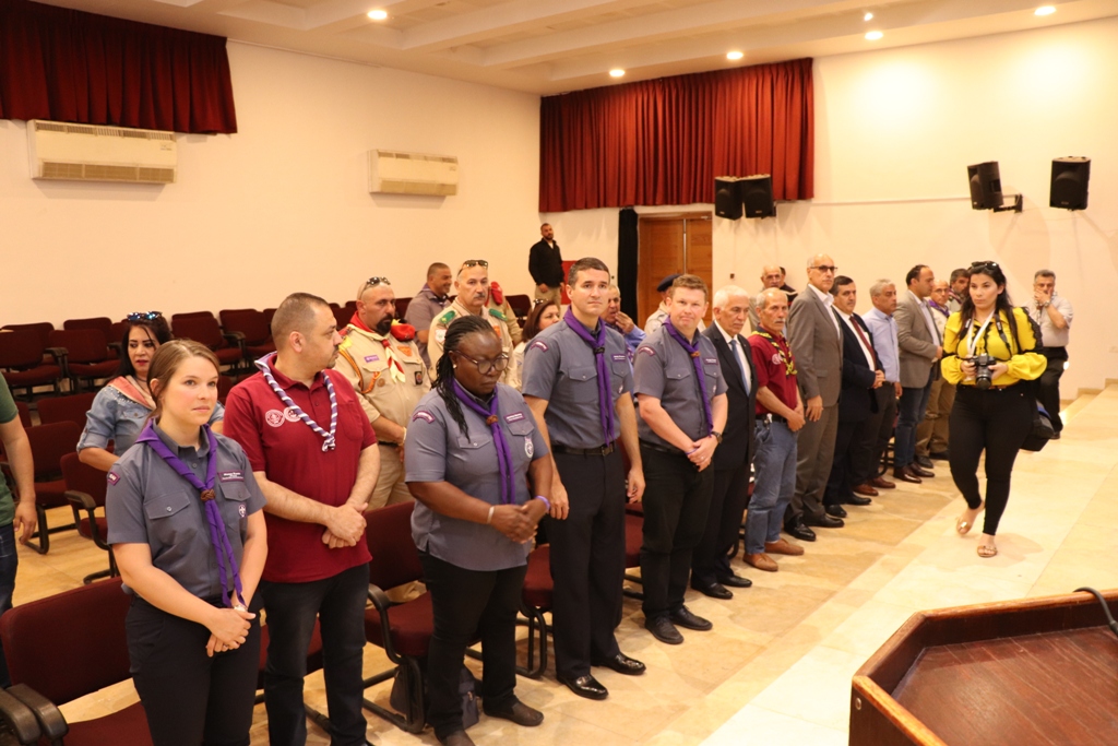 لقاء في مركز السلام/ بيت لحم على شرف وفد منظمة الكشافة العالمية الذي زار بيت لحم