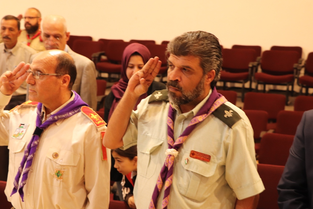 لقاء في مركز السلام/ بيت لحم على شرف وفد منظمة الكشافة العالمية الذي زار بيت لحم
