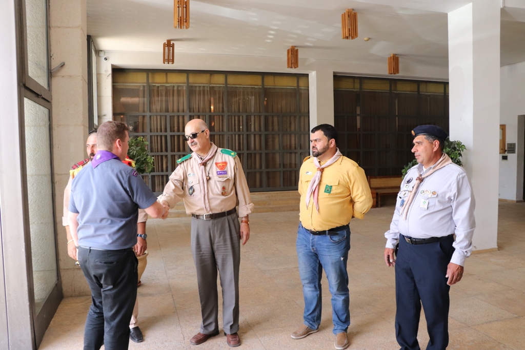 لقاء في مركز السلام/ بيت لحم على شرف وفد منظمة الكشافة العالمية الذي زار بيت لحم