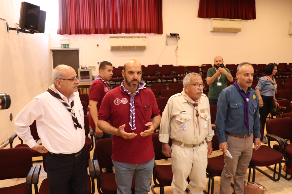 لقاء في مركز السلام/ بيت لحم على شرف وفد منظمة الكشافة العالمية الذي زار بيت لحم