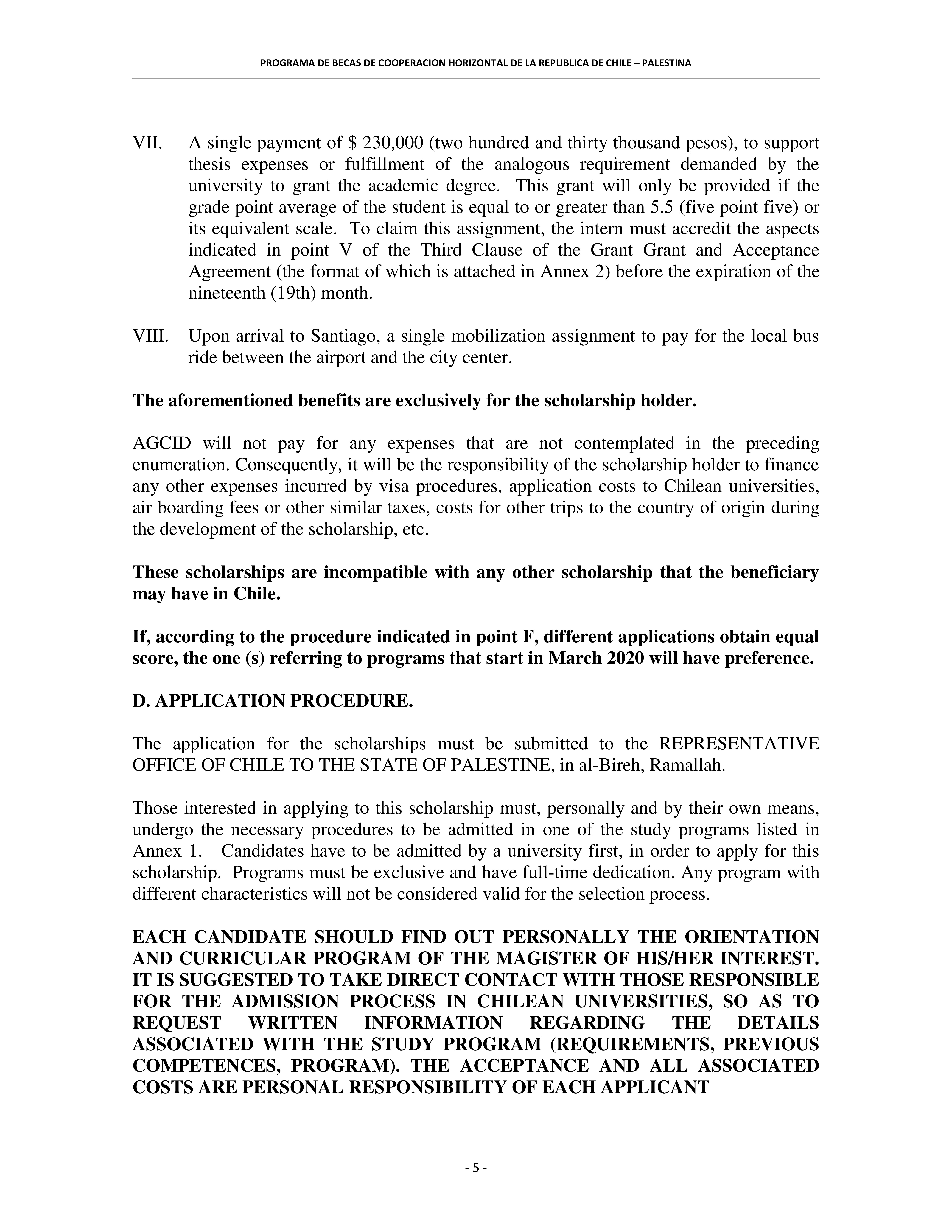 Masters scholarships in Chile