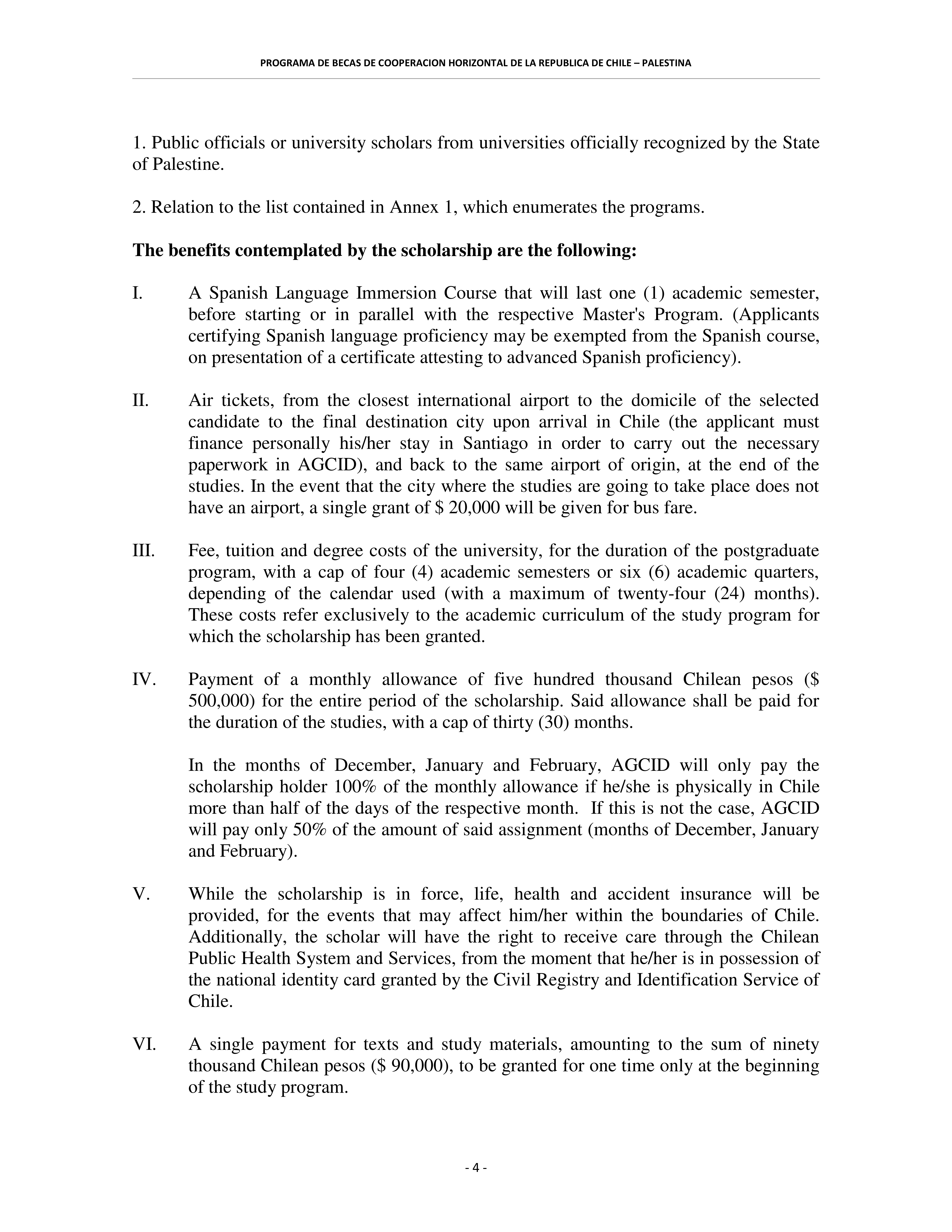 Masters scholarships in Chile