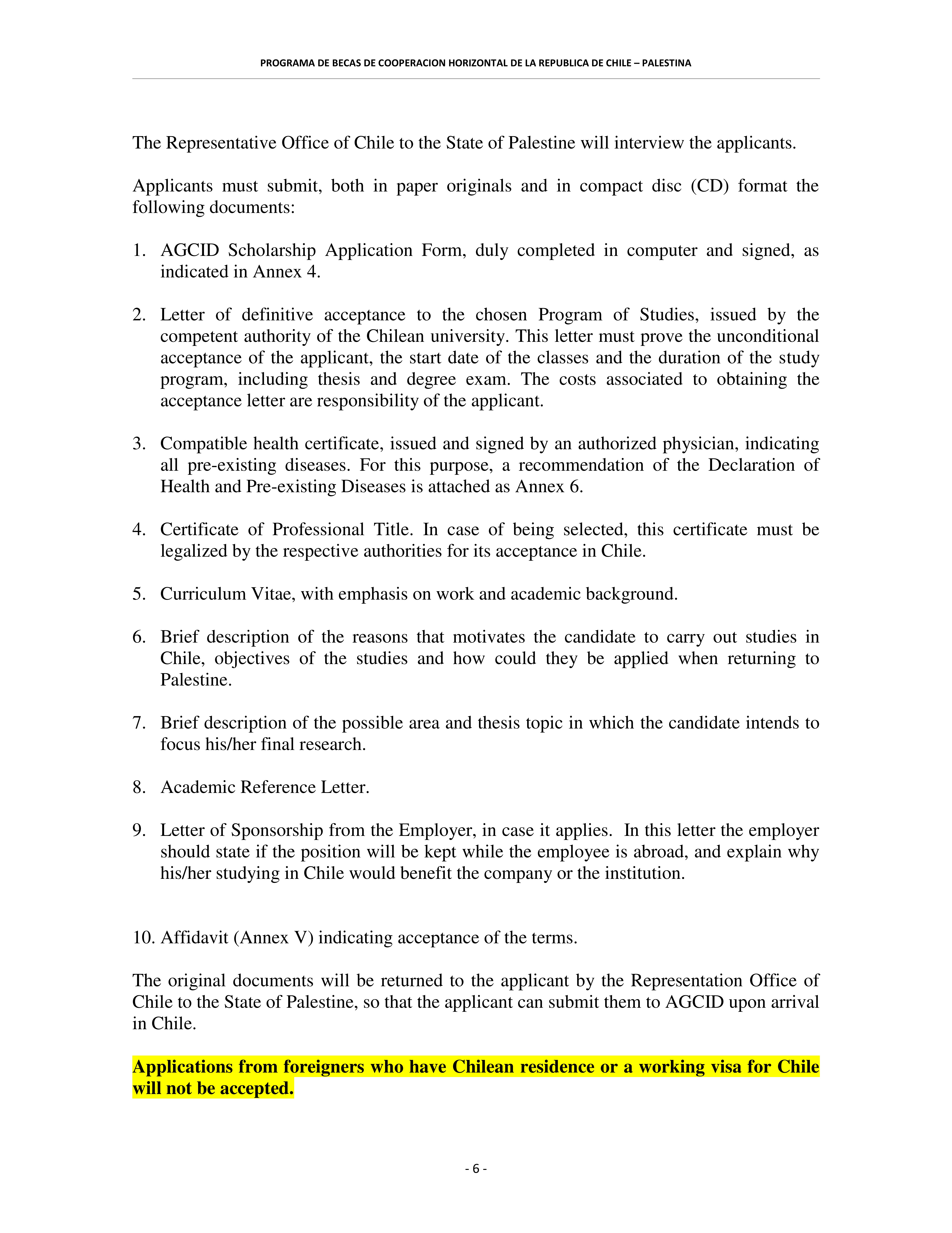 Masters scholarships in Chile