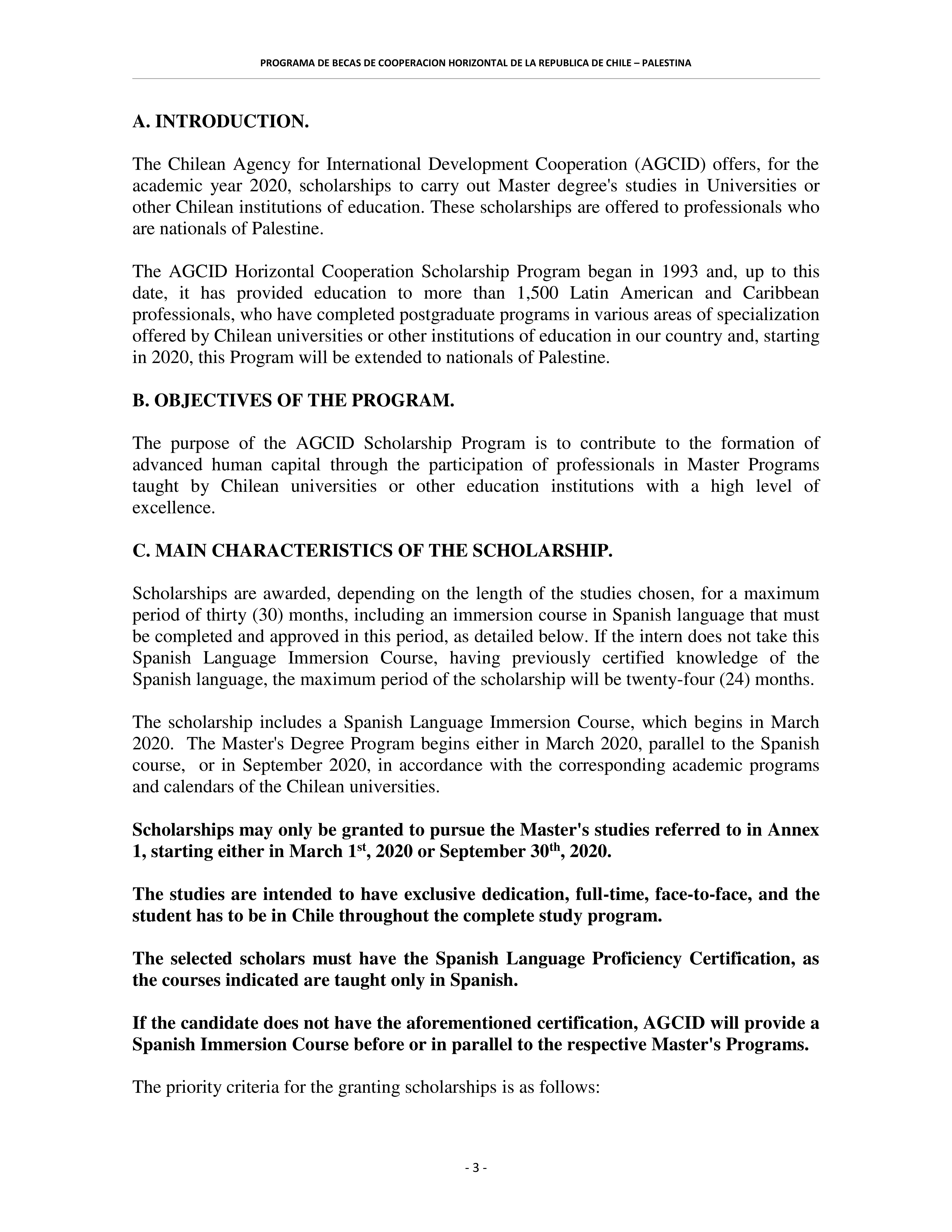 Masters scholarships in Chile