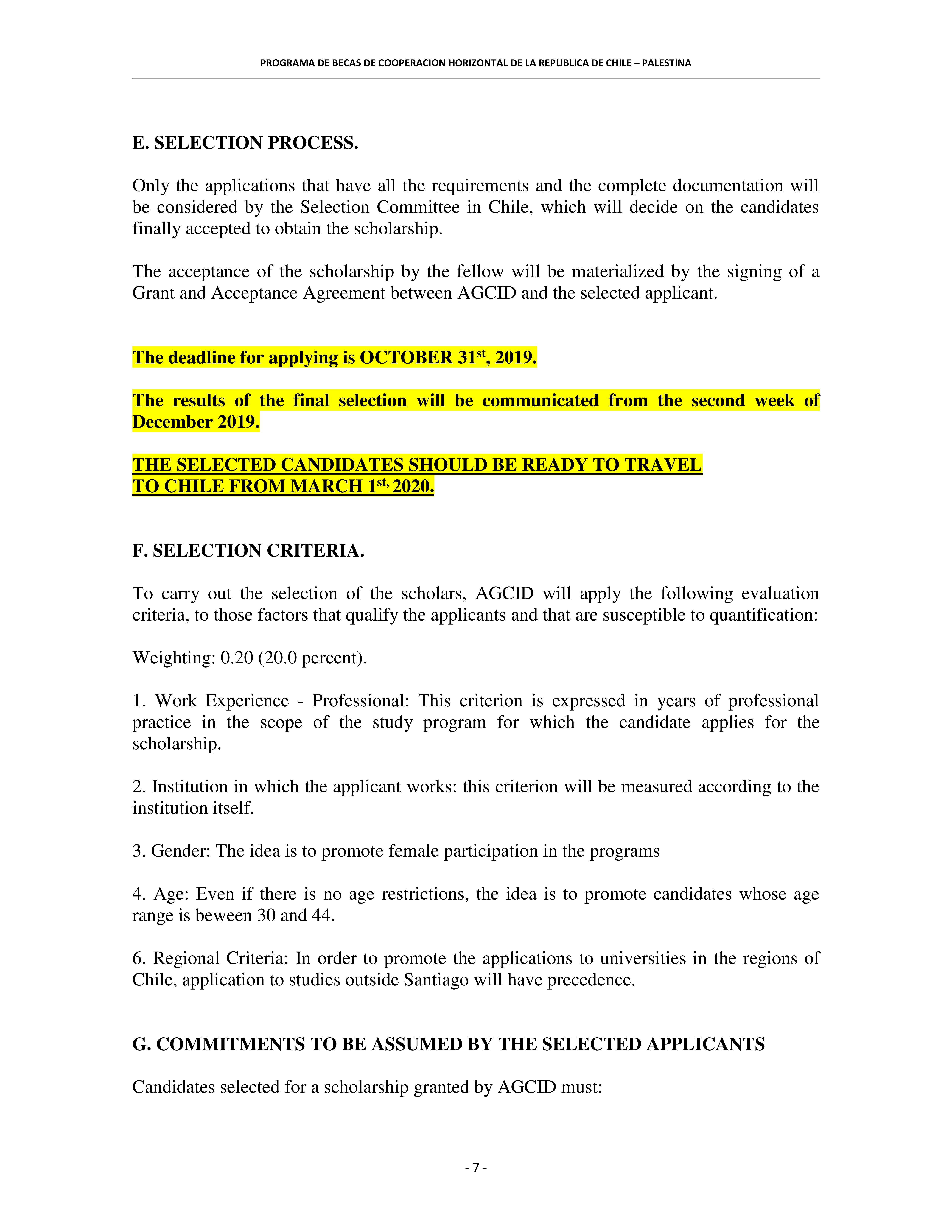 Masters scholarships in Chile