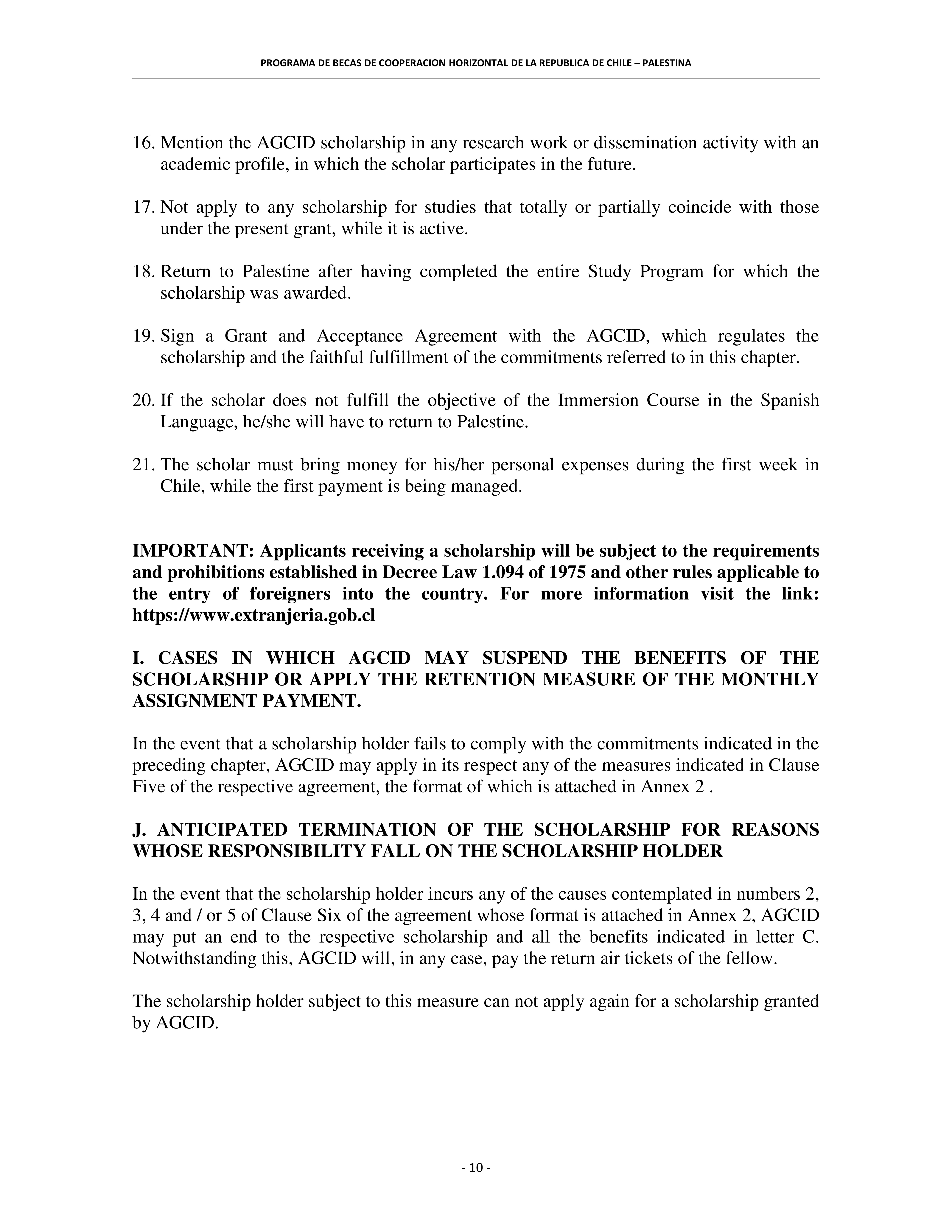 Masters scholarships in Chile