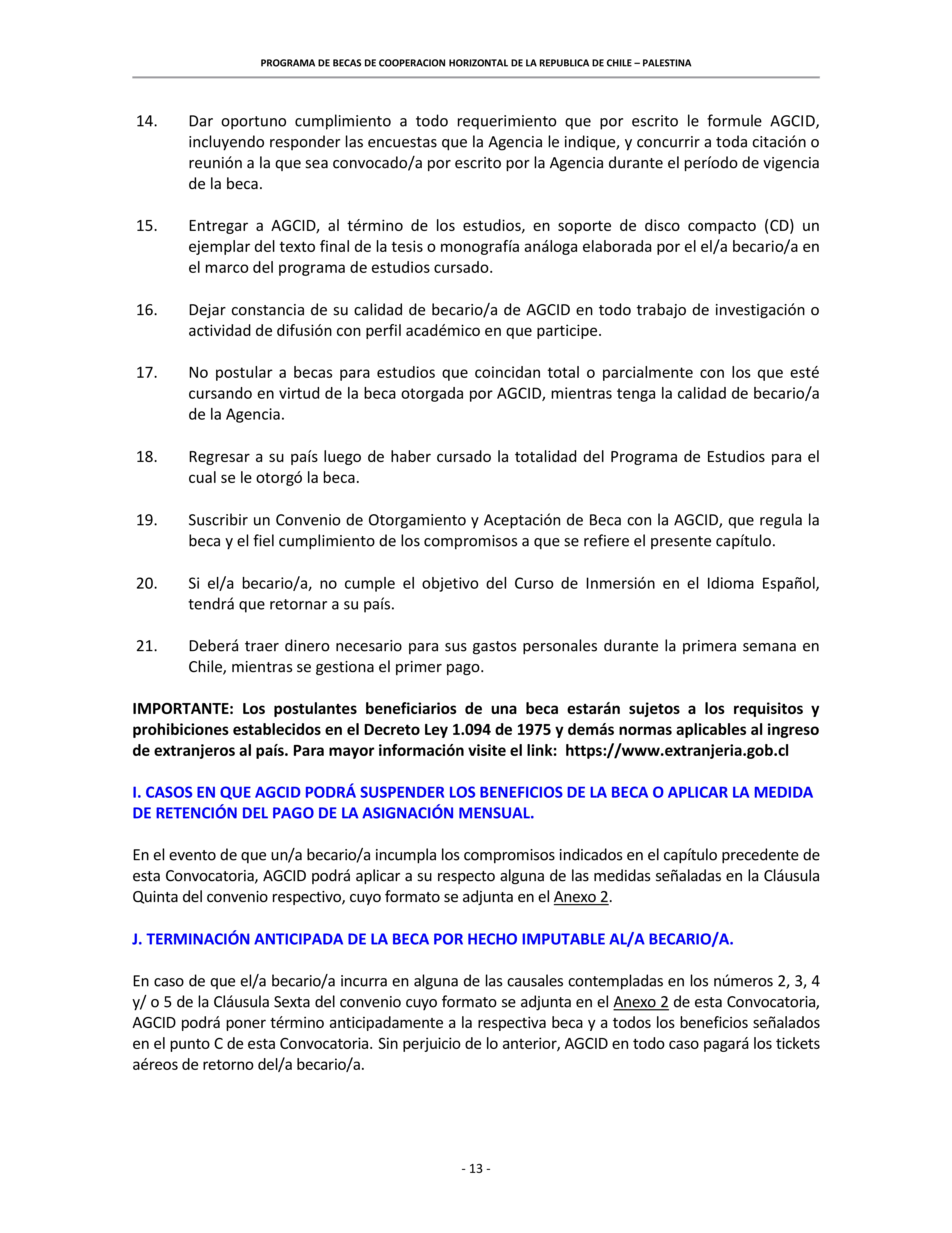 Masters scholarships in Chile