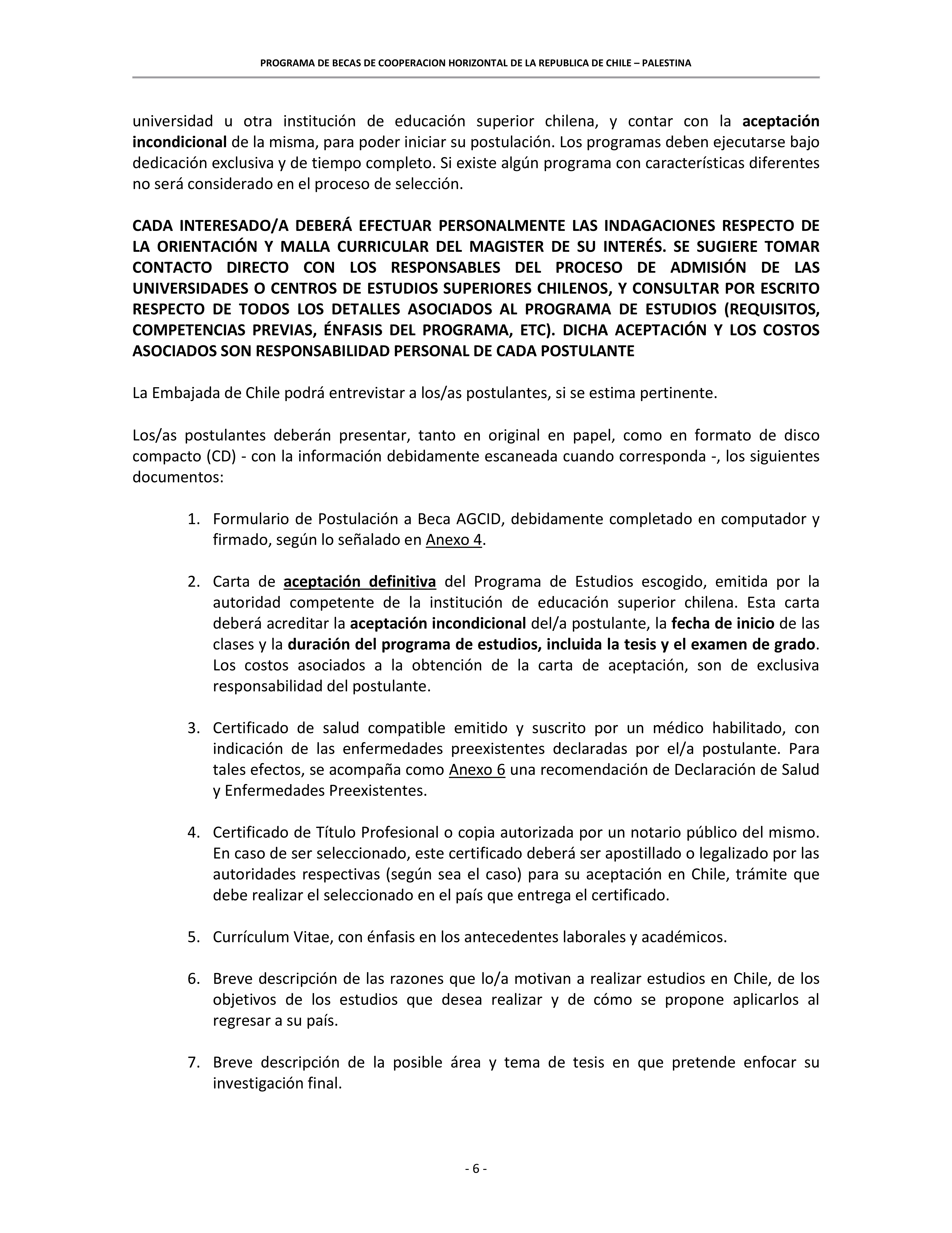 Masters scholarships in Chile