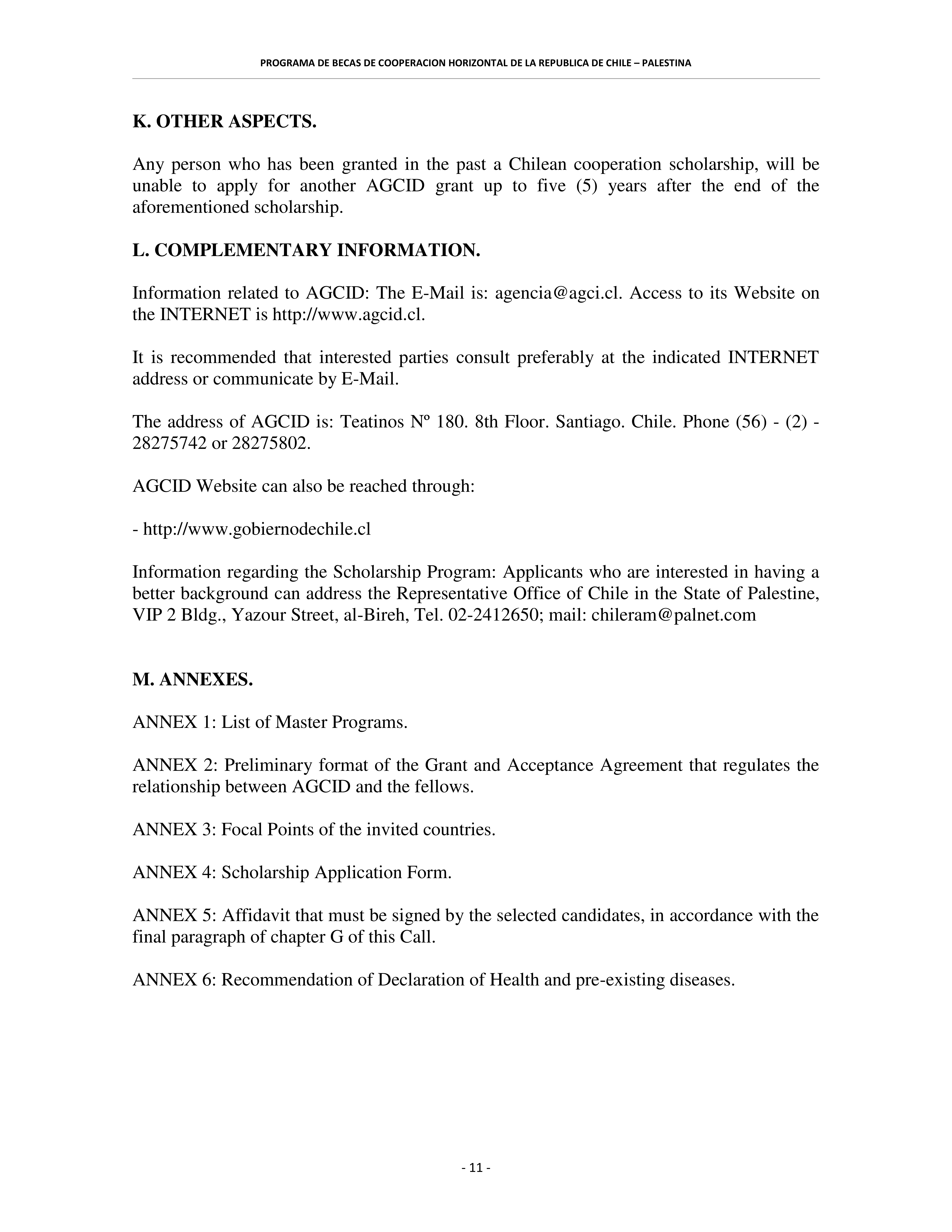 Masters scholarships in Chile