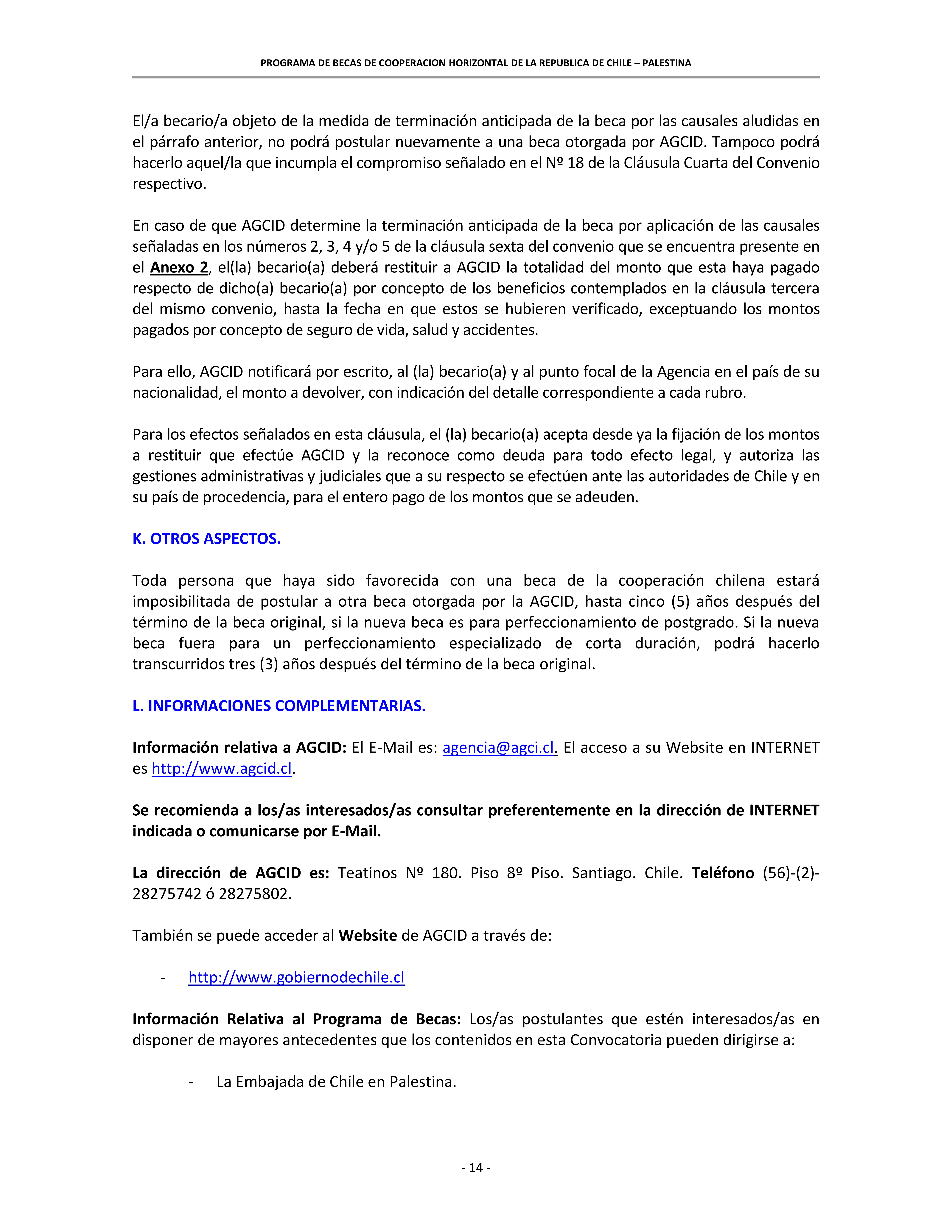 Masters scholarships in Chile