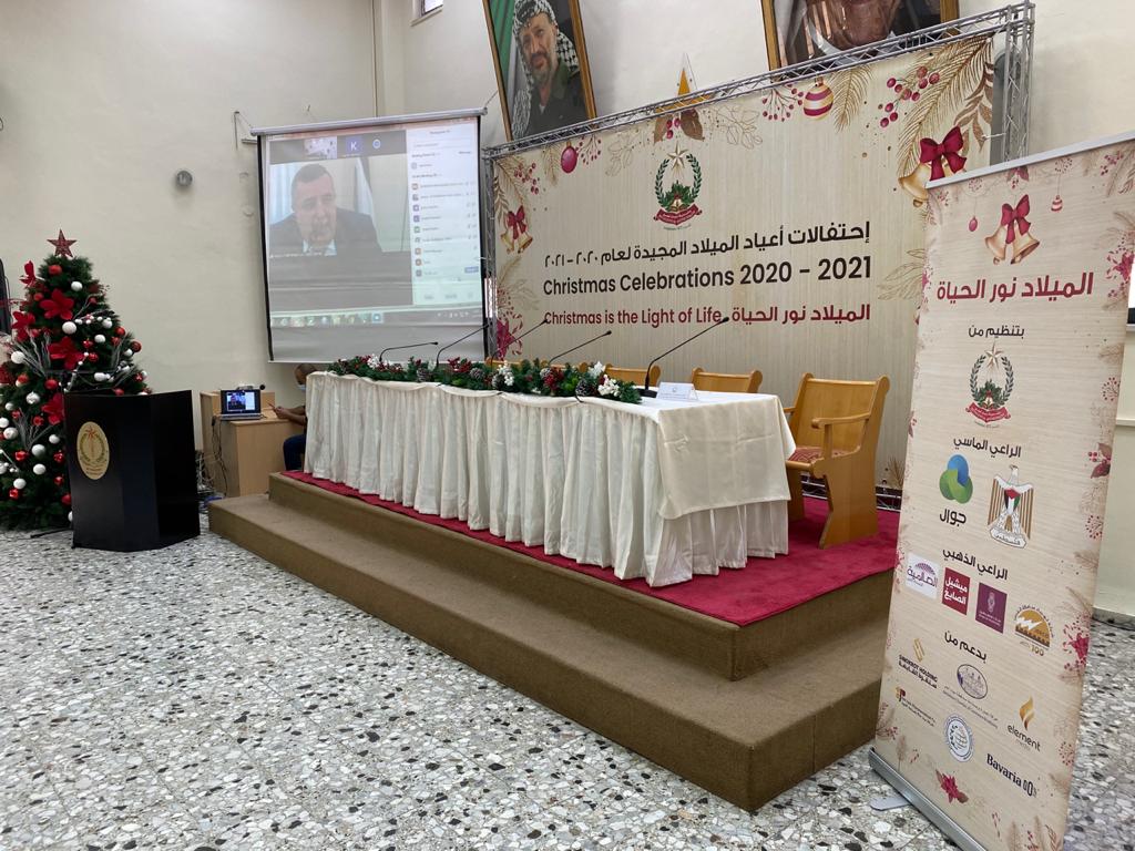 خلال المؤتمر الصحفي السنوي التقليدي:  رئيس بلدية بيت لحم يطلق رسالة الميلاد " الميلاد نور وحياة"