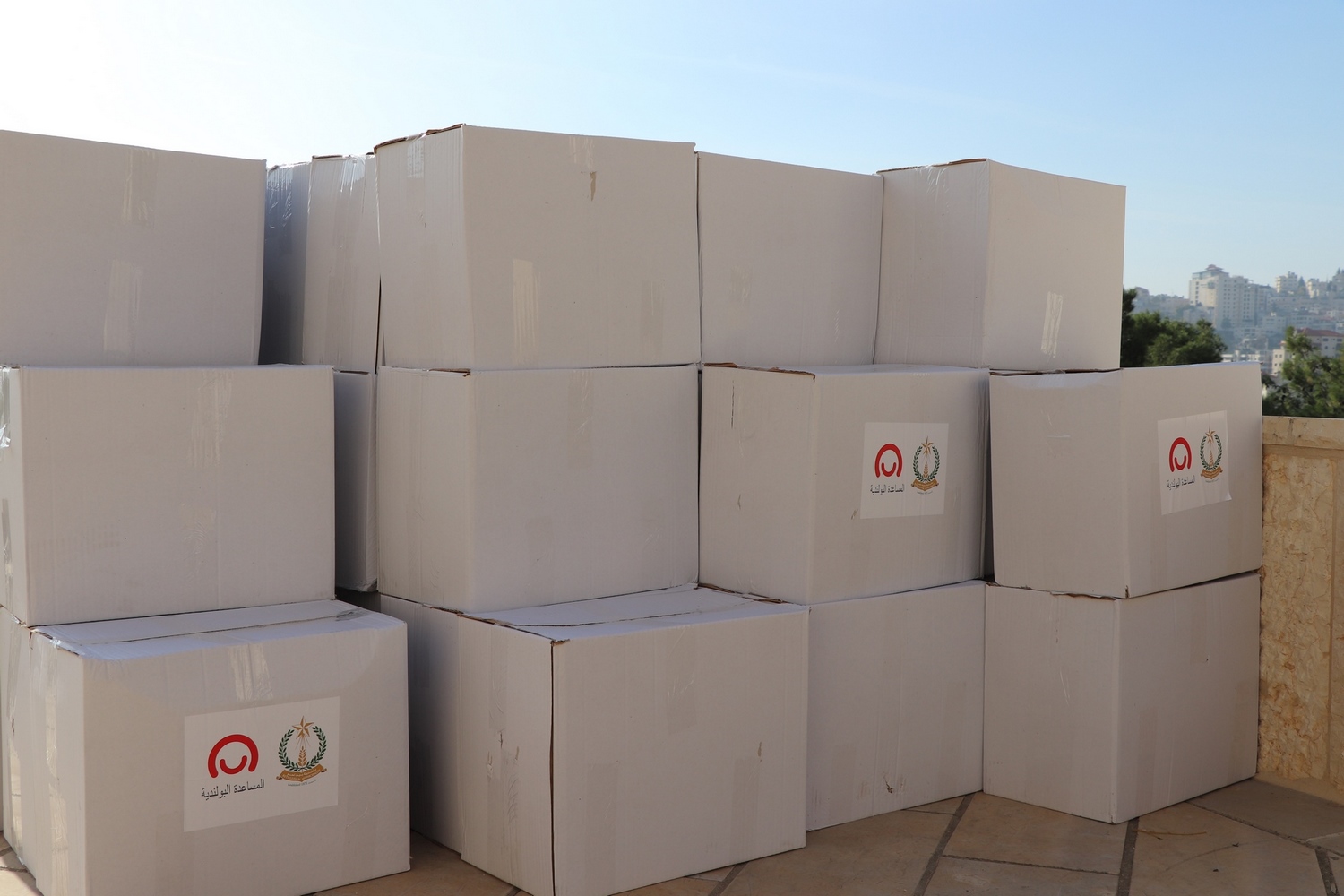 The Representative office of Poland in Palestine distributed food packages to families affected by COVID-19 pandemic