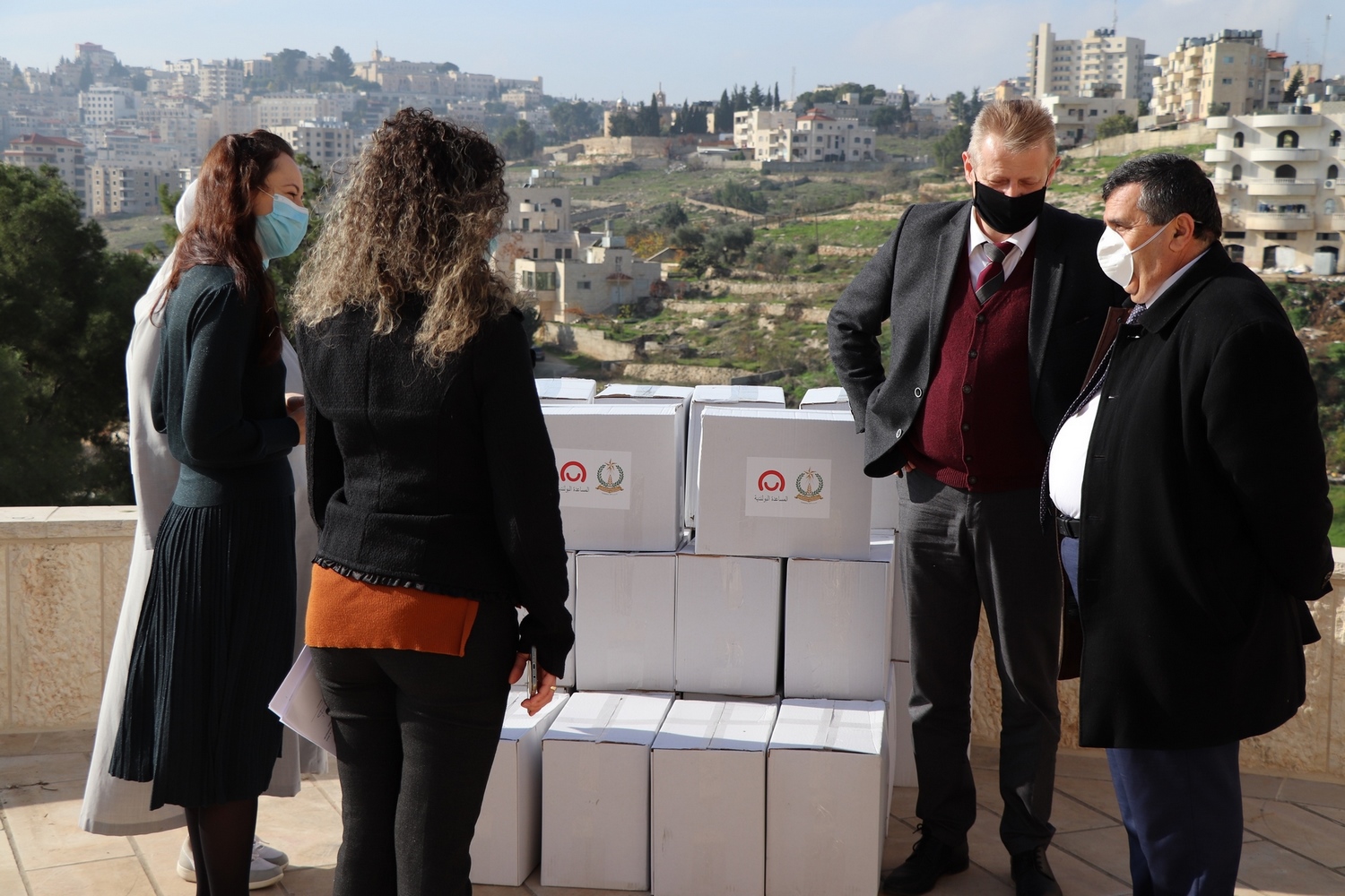 The Representative office of Poland in Palestine distributed food packages to families affected by COVID-19 pandemic