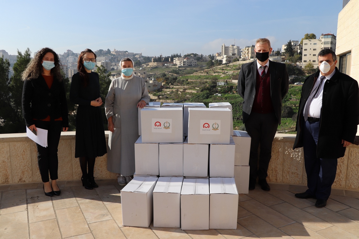 The Representative office of Poland in Palestine distributed food packages to families affected by COVID-19 pandemic