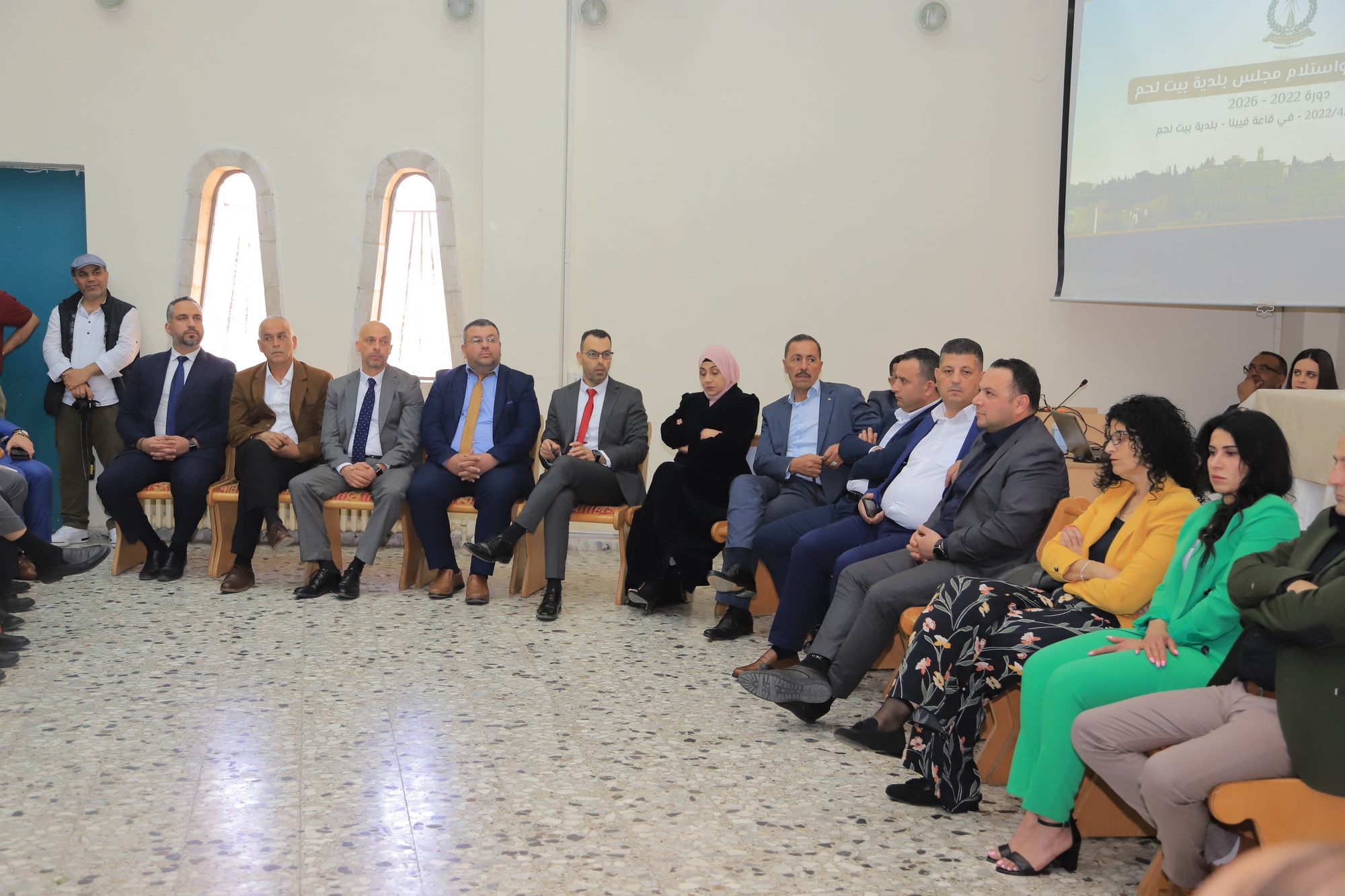 مراسم حفل تسليم وإستلام مجلس بلدية بيت لحم في دار البلدية وسط حضور مجتمعي كبير