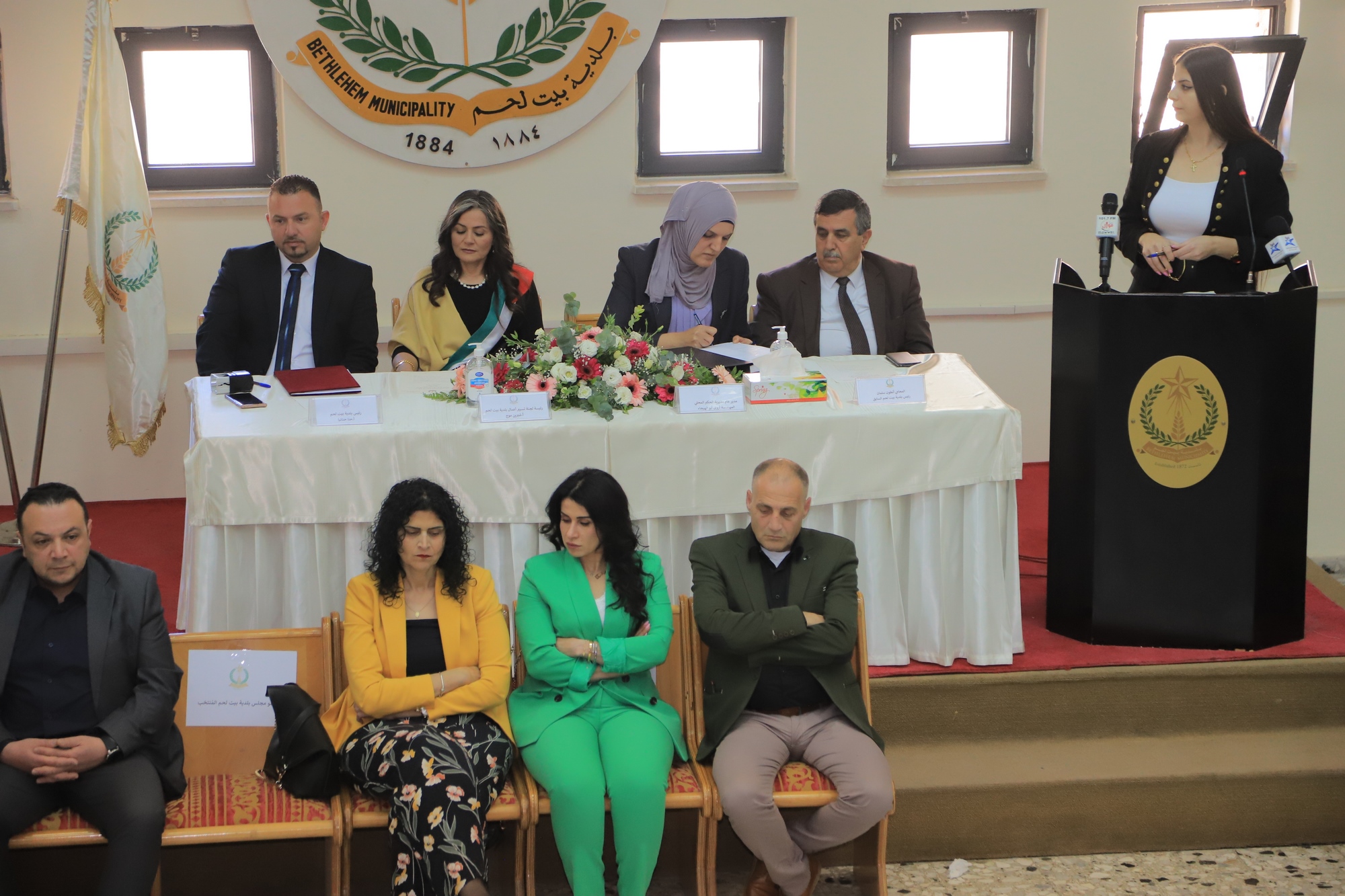 مراسم حفل تسليم وإستلام مجلس بلدية بيت لحم في دار البلدية وسط حضور مجتمعي كبير