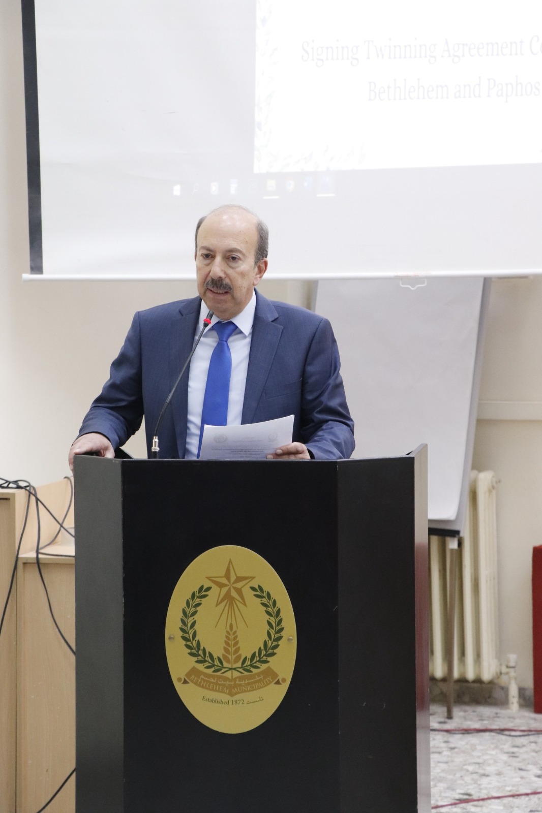 بلدية بيت لحم تحتفل بتوقيع اتفاقية توأمة مع مدينة بافوس القبرصية