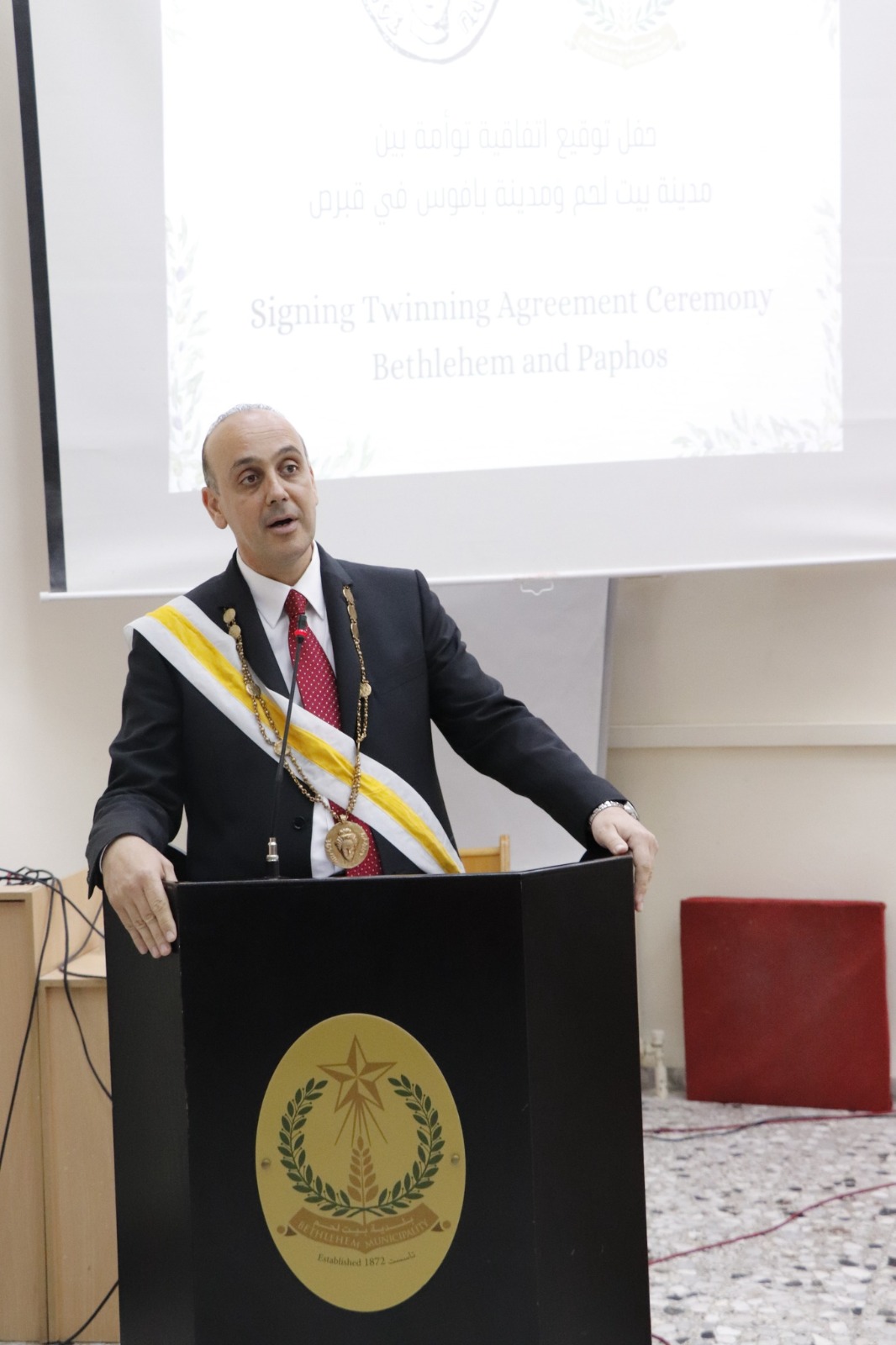 بلدية بيت لحم تحتفل بتوقيع اتفاقية توأمة مع مدينة بافوس القبرصية