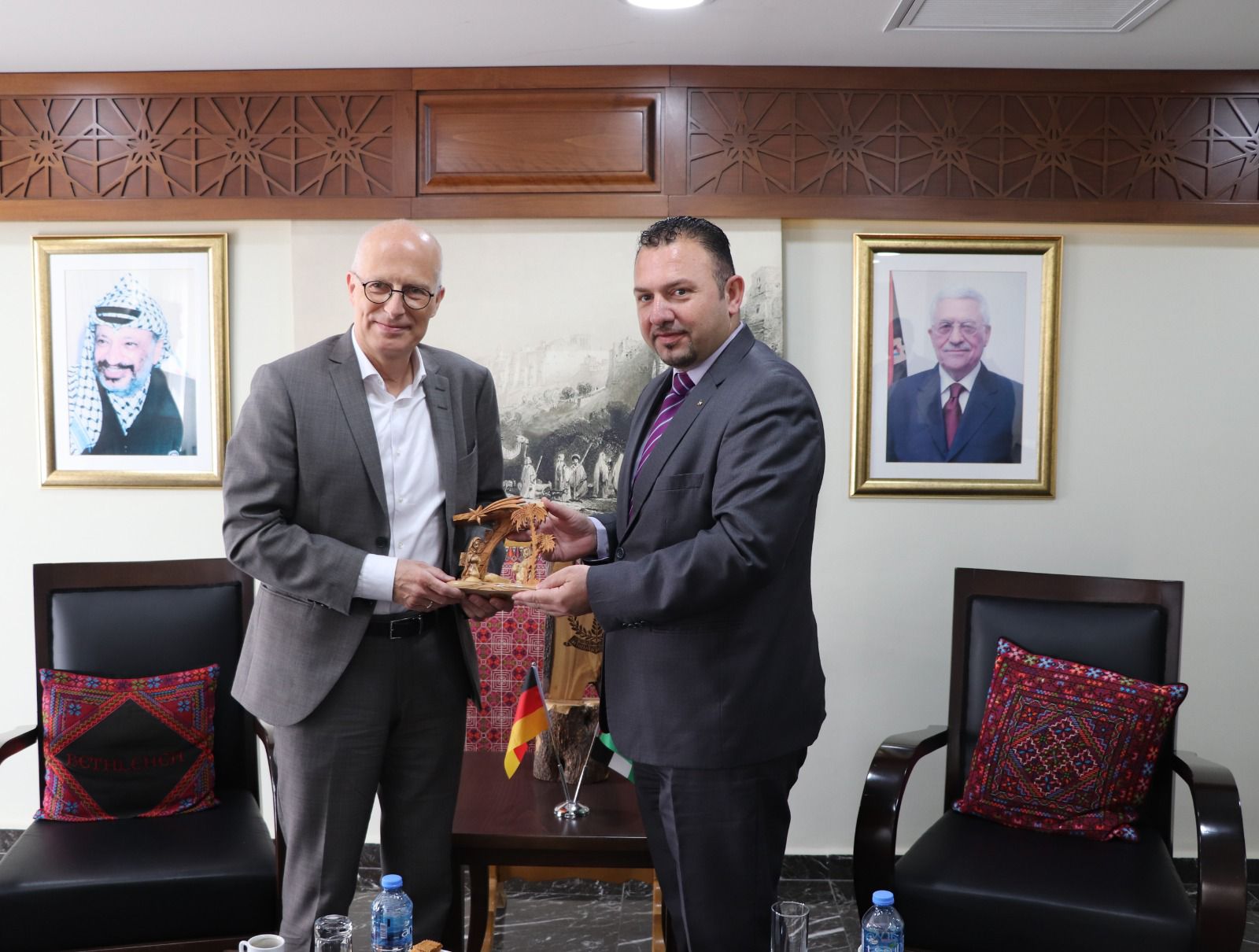 رئيس بلدية بيت لحم حنانيا يستقبل رئيس المجلس الاتحادي لجمهورية ألمانيا الاتحادية (البوندسترات)