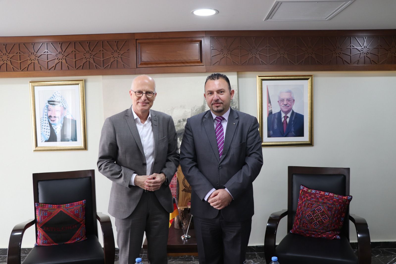 رئيس بلدية بيت لحم حنانيا يستقبل رئيس المجلس الاتحادي لجمهورية ألمانيا الاتحادية (البوندسترات)