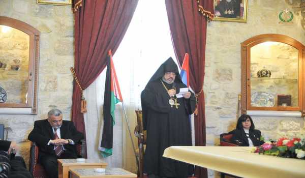 كلمة غبطة بطريرك الأرمن الارثوذكس نورهان مانوجيان  خلال مراسم استقباله في دير الارمن في بيت لحم اليوم الاثنين 18/1/2016 	