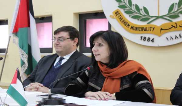   إحتفال في بلدية بيت لحم  بمناسبة مرور عشرين عاماً على إعادة تأهيل قاعة فيينا