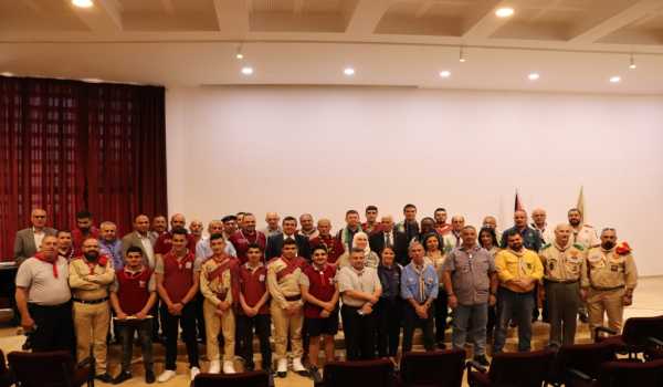 لقاء في مركز السلام/ بيت لحم على شرف وفد منظمة الكشافة العالمية الذي زار بيت لحم